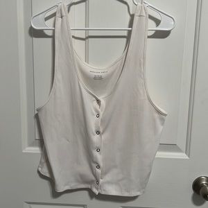 American Eagle Crop Button Tank